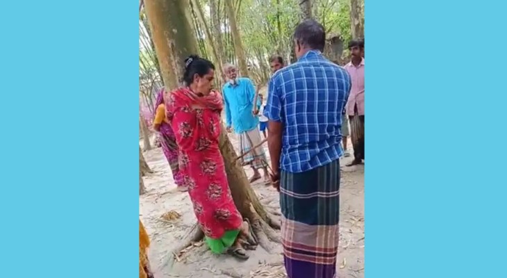 করলা চুরির অভিযোগে স্ত্রীকে গাছে বেঁধে মারধর